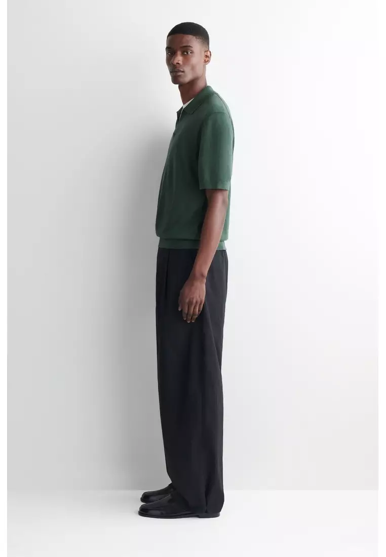 KNITTED LINEN POLO SHIRT
