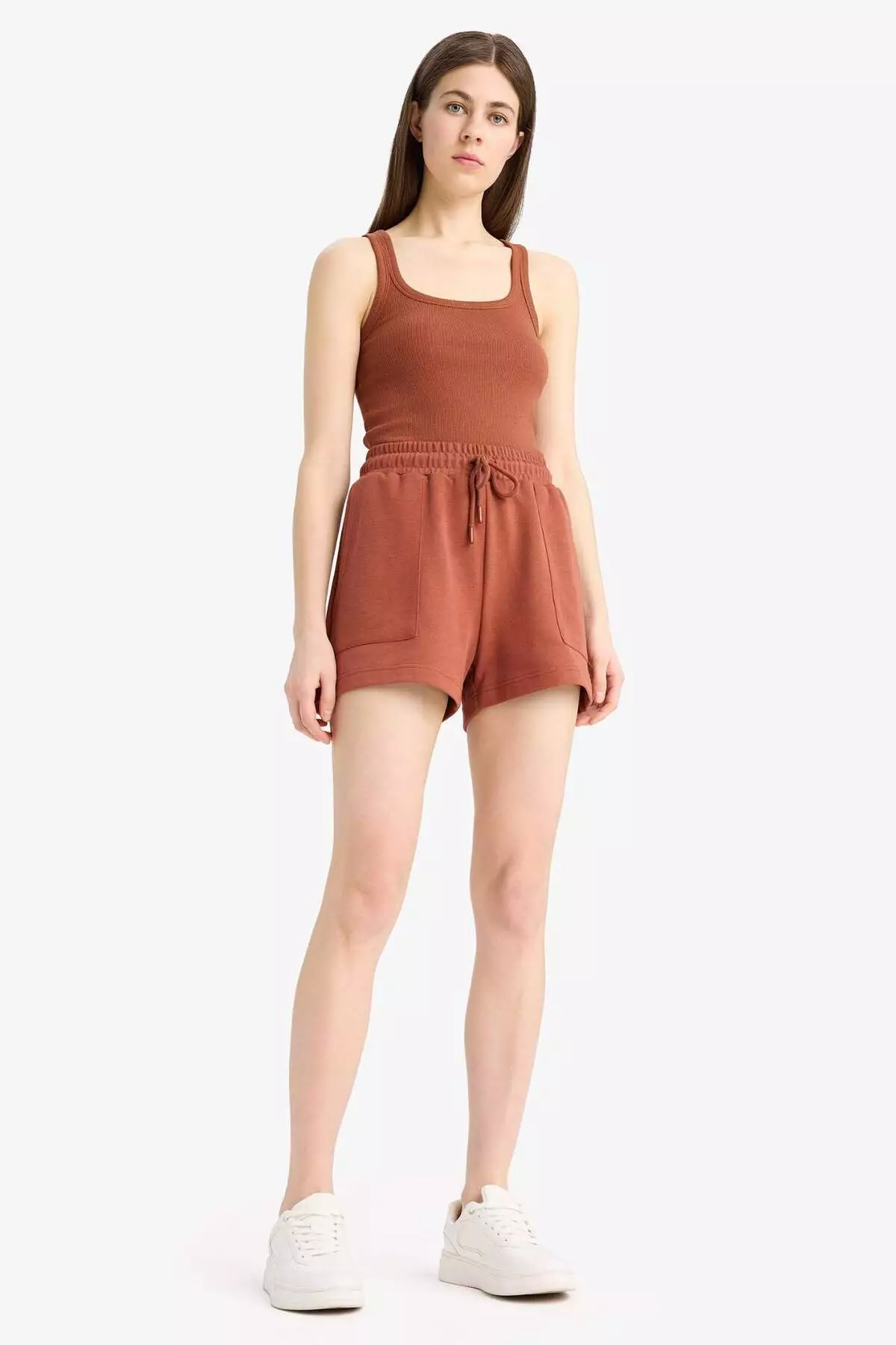 Slim Fit Slim Fit Basic Plain Round Neck Ribbed Camisole Undershirt E5539Ax25Sm