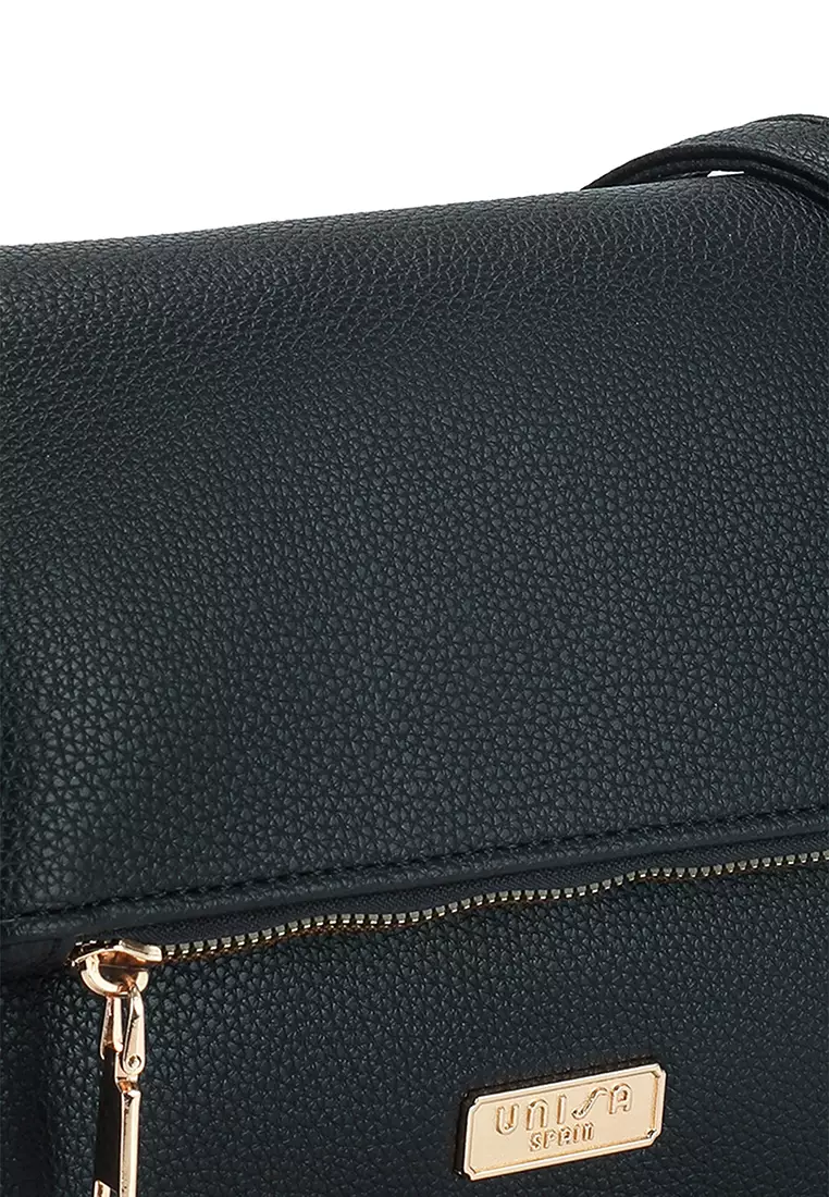 Pebbled Flap Over Convertible Top Handle Bag