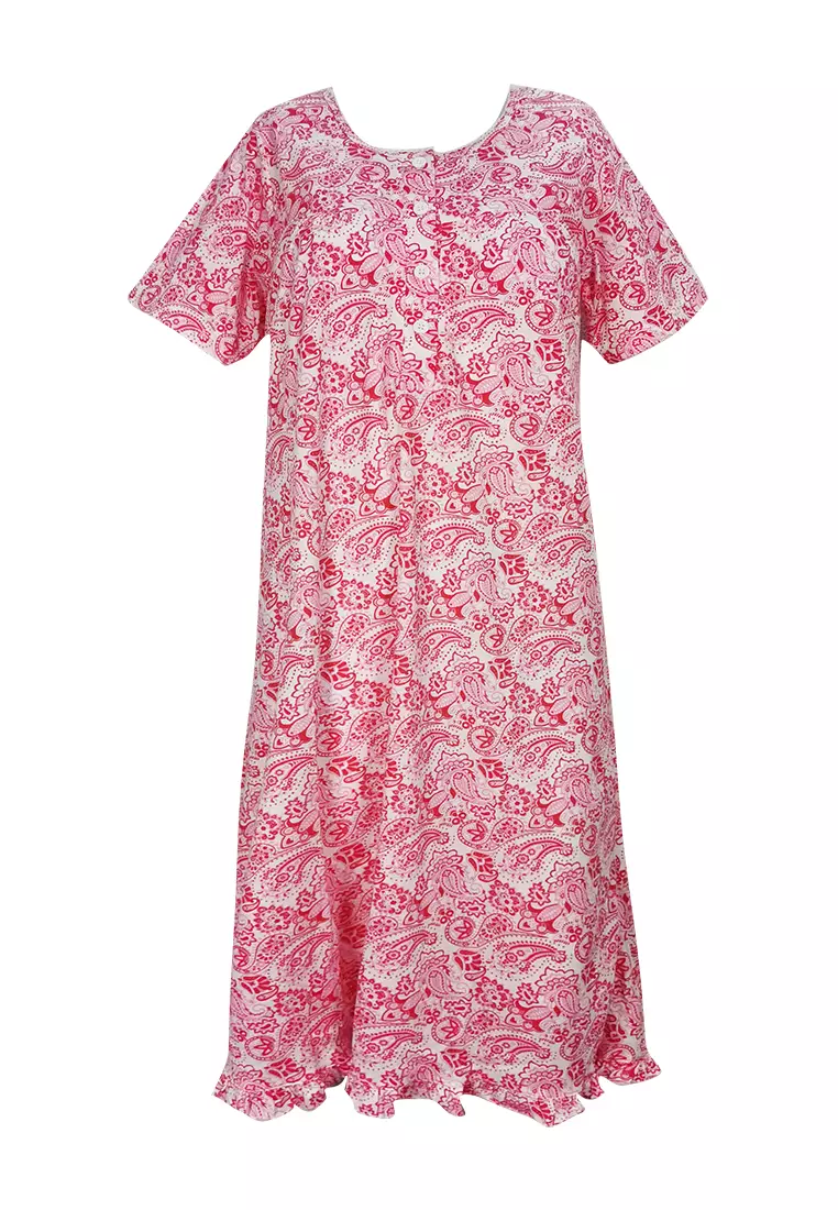 Buy Eastern Classic Jenni Cotton Nightgown Red Pink Parsley