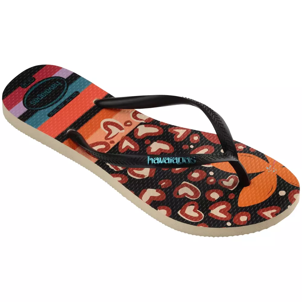 Havaianas 9446 Slim Patchwork - Beige/Black - Sandal Wanita