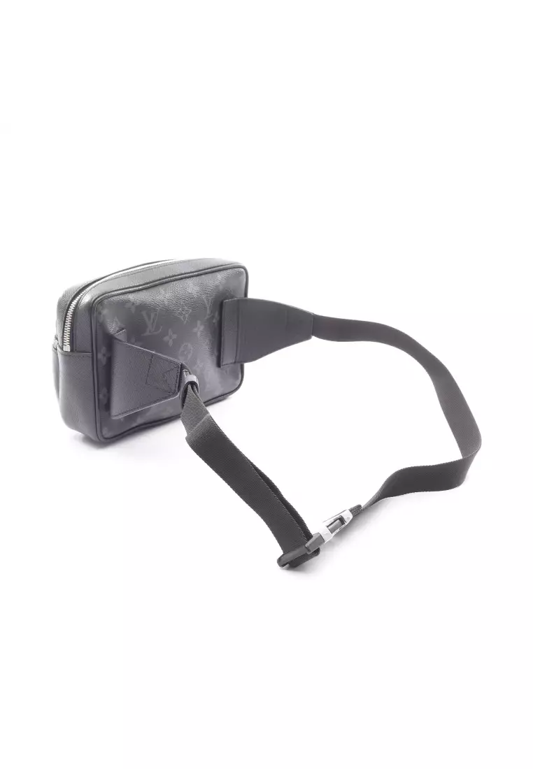 Pre-Loved Louis Vuitton bum bag outdoors Taigarama Noir body bag waist bag PVC leather black