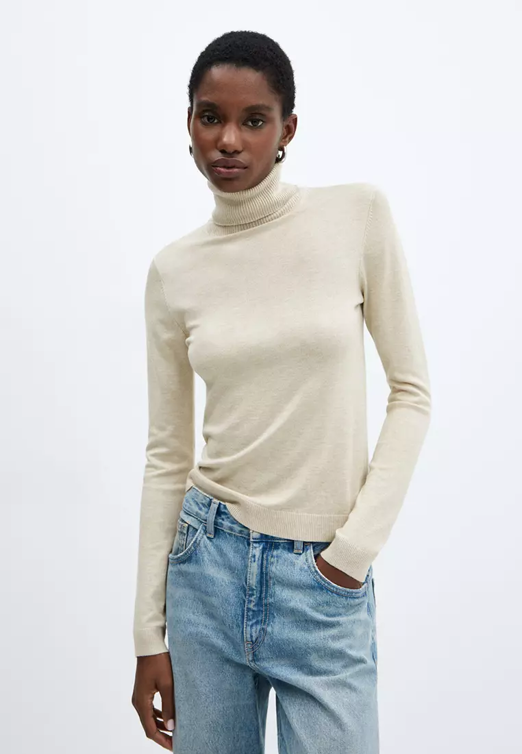 Mango Fine-Knit Turtleneck Sweater 2024
