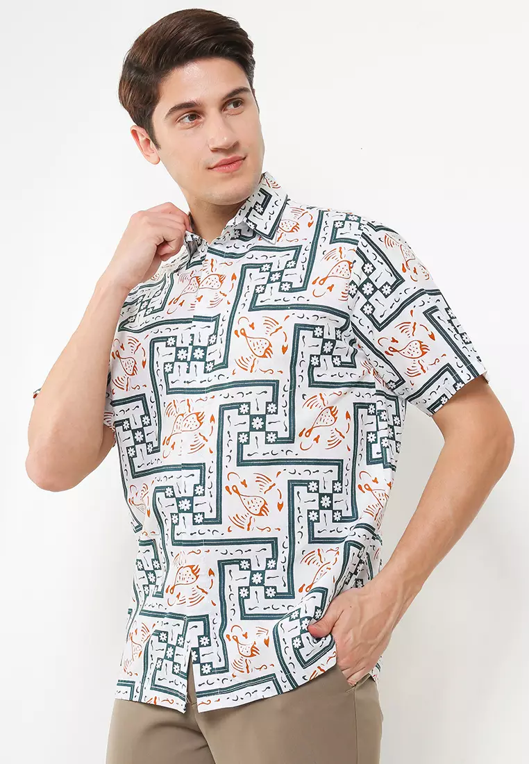 Lemuel Kemeja Batik Premium Pria Casual Modern Lengan Pendek