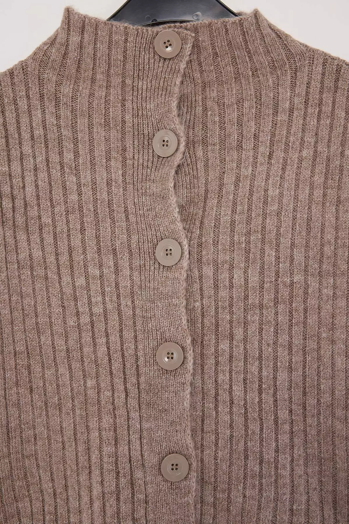 Mink Crop Soft Textured Stand Collar Knitwear Cardigan Twoaw22Hi0174