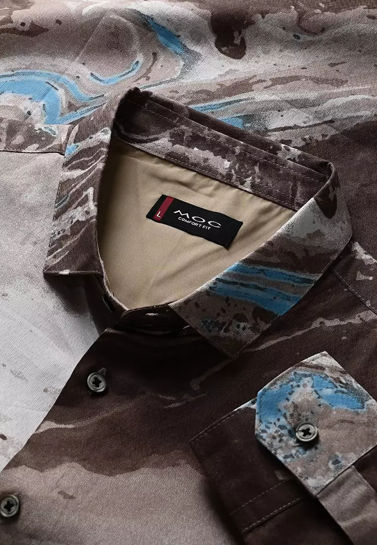 MOC Kemeja Lengan Panjang Pria LOURY - BEIGE