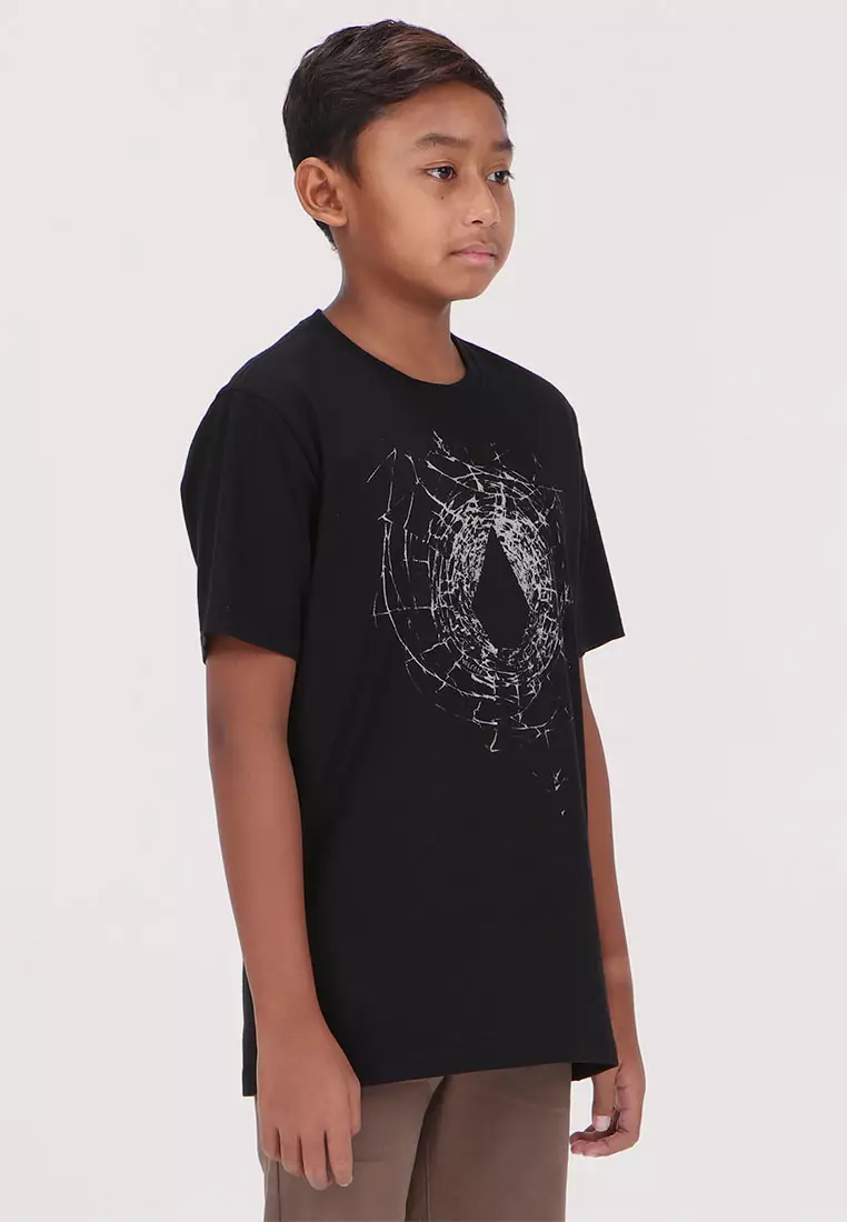 YRG CRACKED STONE SHORT SLEEVE TEE BLACK