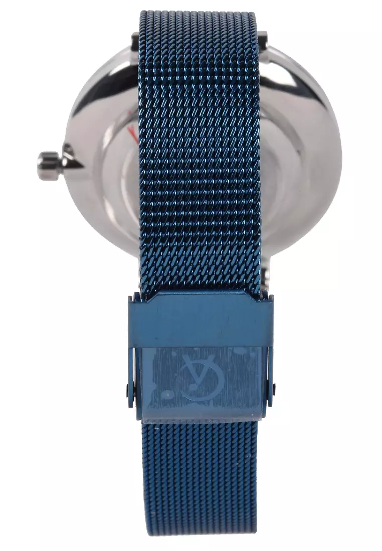 Alexandre Christie - Jam Tangan Wanita - Silver - Blue Stainless Steel Bracelet - 2850LHBTUBU