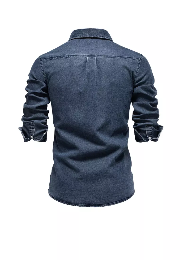 Slim Long Sleeve Denim Shirt AX6036