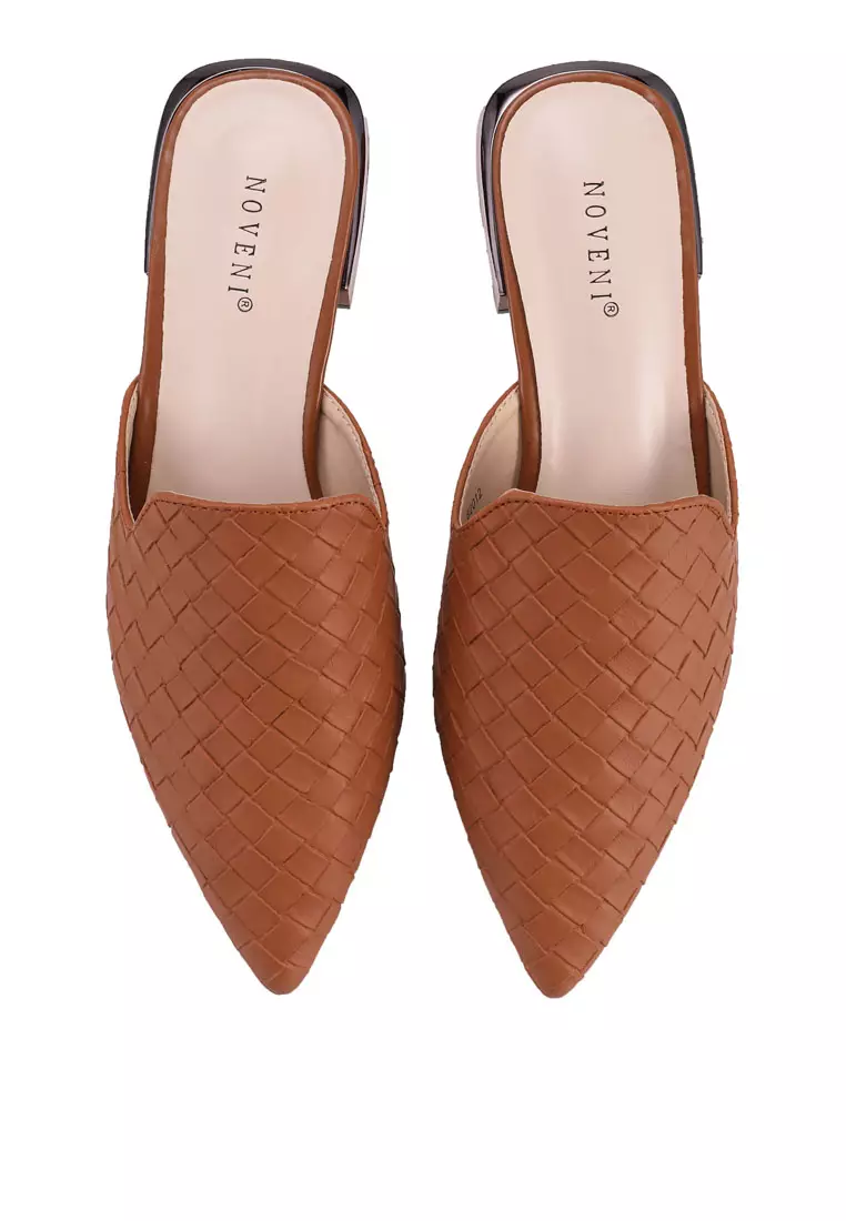 Lattice Embroidery Mules