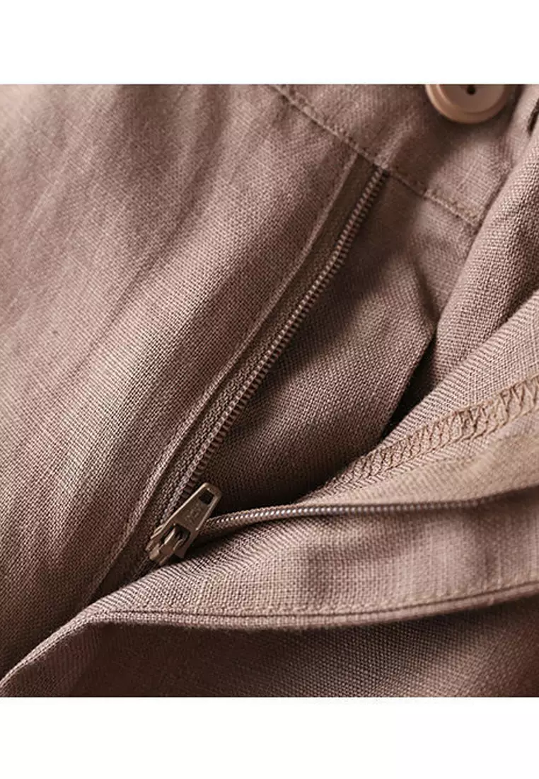 Loose Straight Cotton-flax Cropped Shorts RZ9112