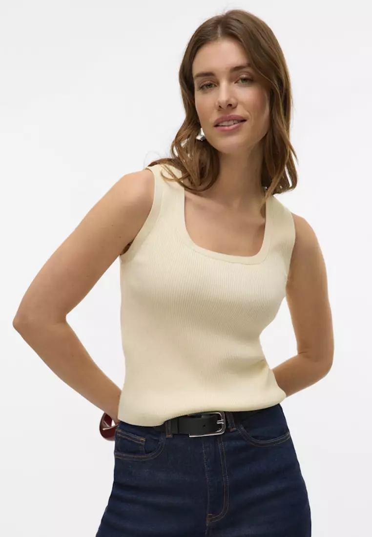 Sleeveless Square Neck Top