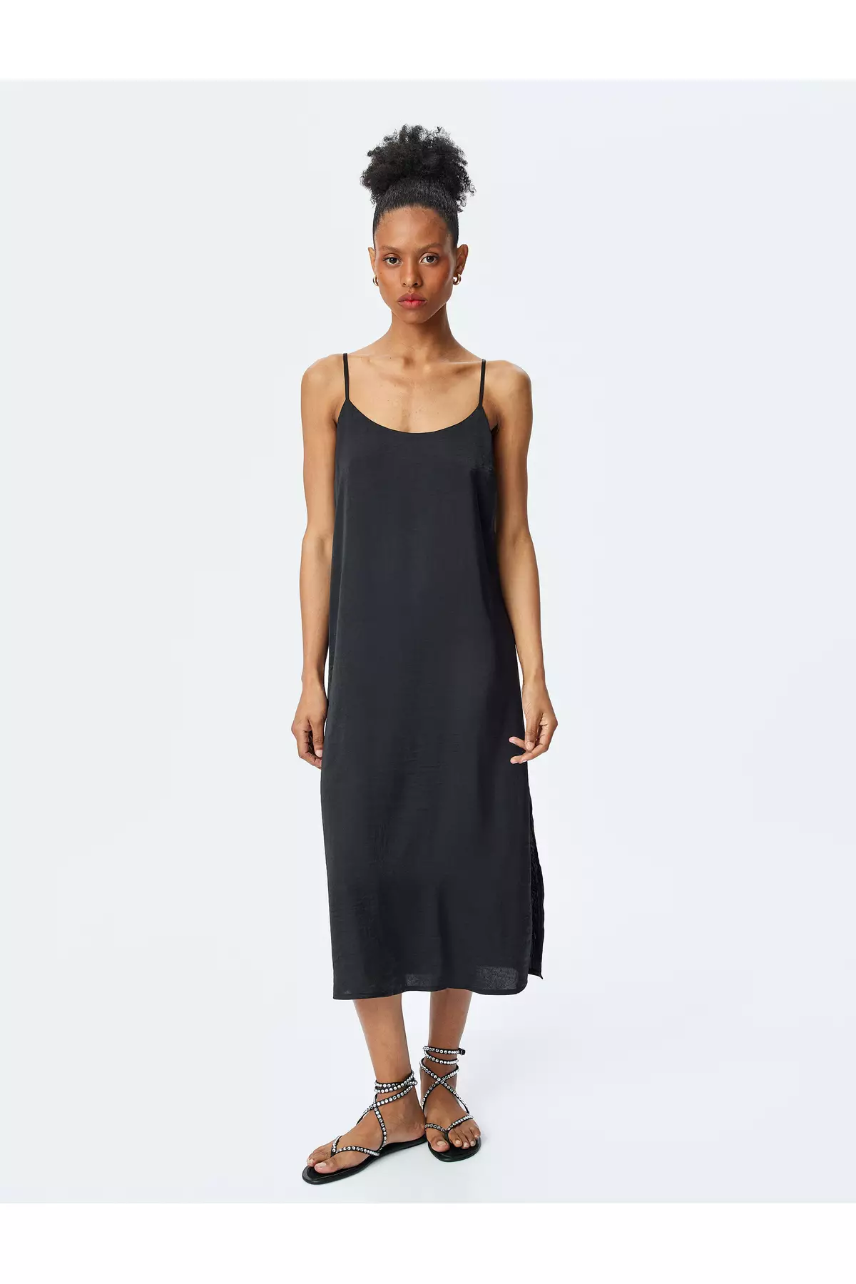 Straight Cut Thin Strap Long Dress