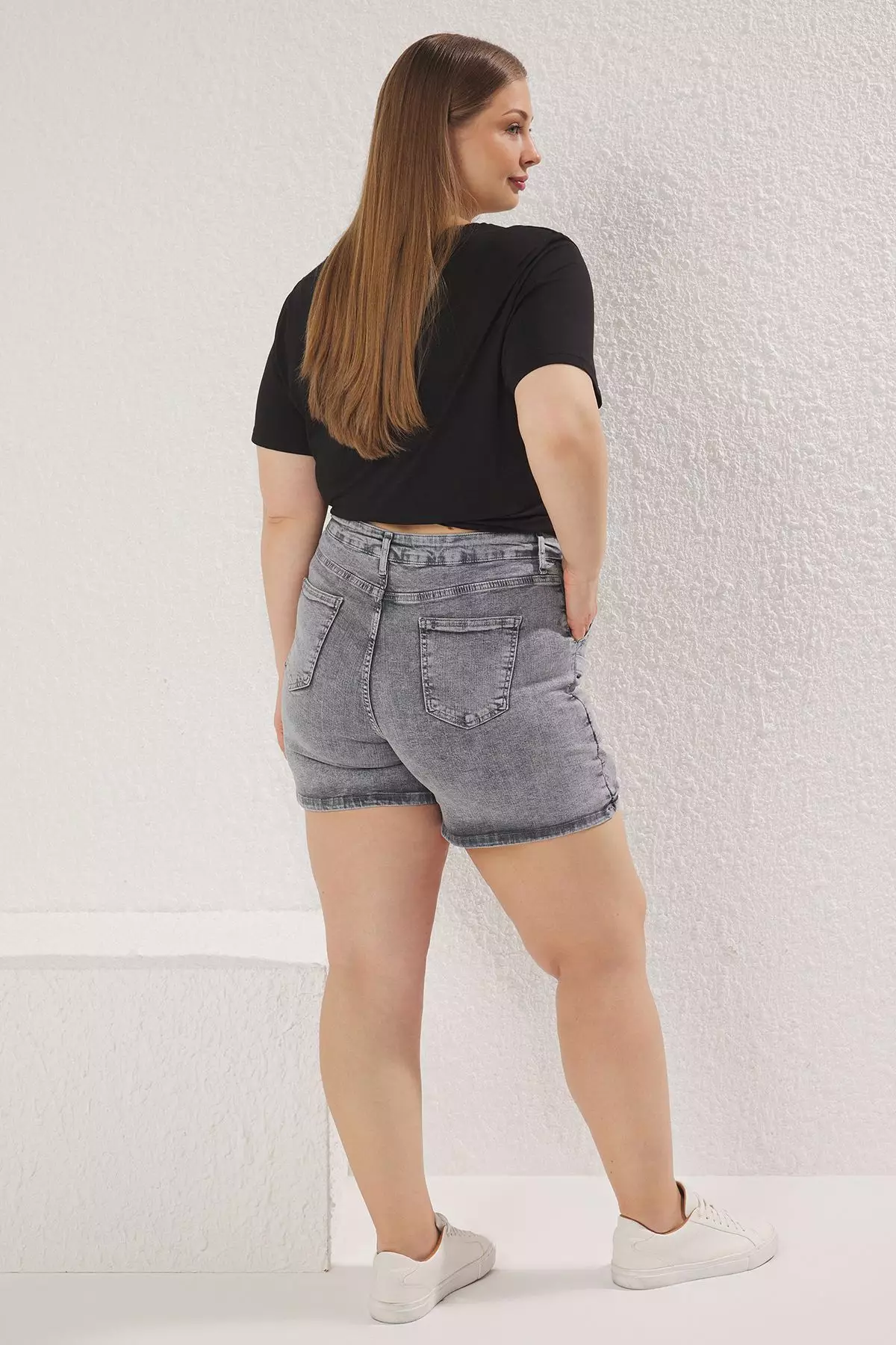 High Waist Denim Plus Size Shorts Skirt