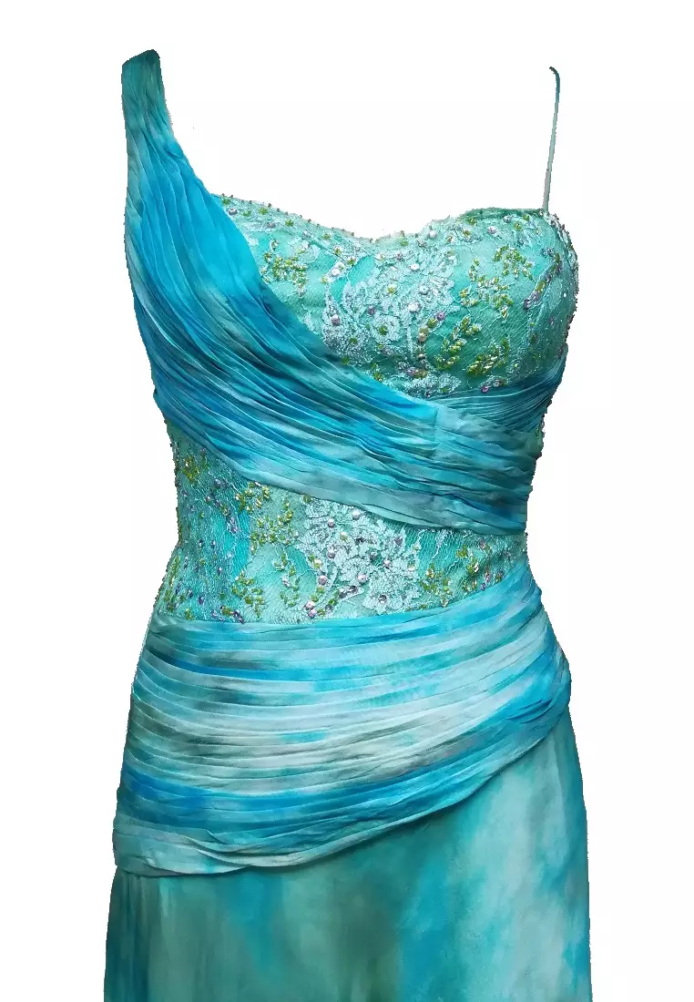 Elegant Style Silk Chiffon Beaded Evening Dress