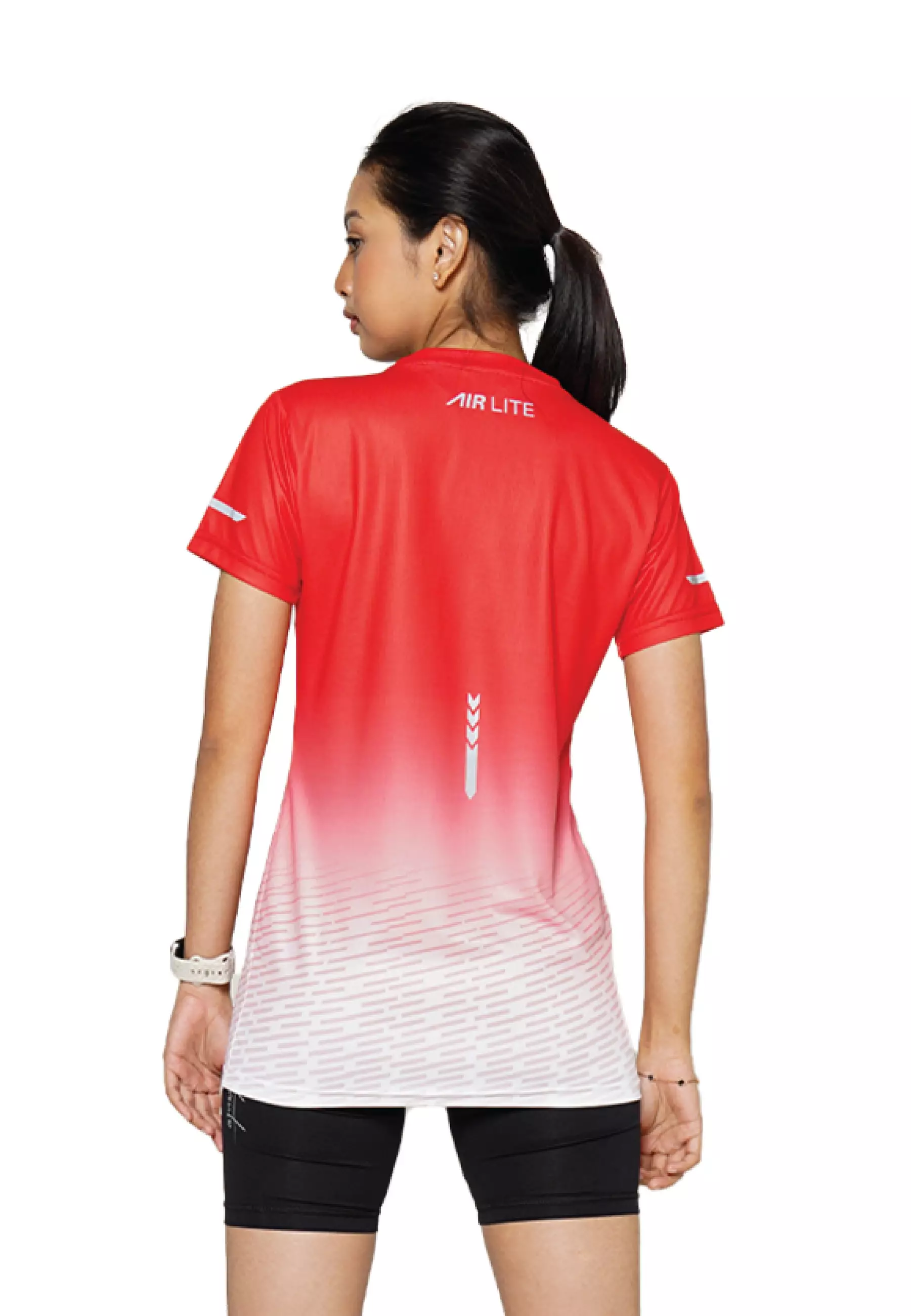 Tiento Baju Lari Ringan Jersey Running Anti UV Wanita Dry Fit Lengan Pendek Airlite Megared