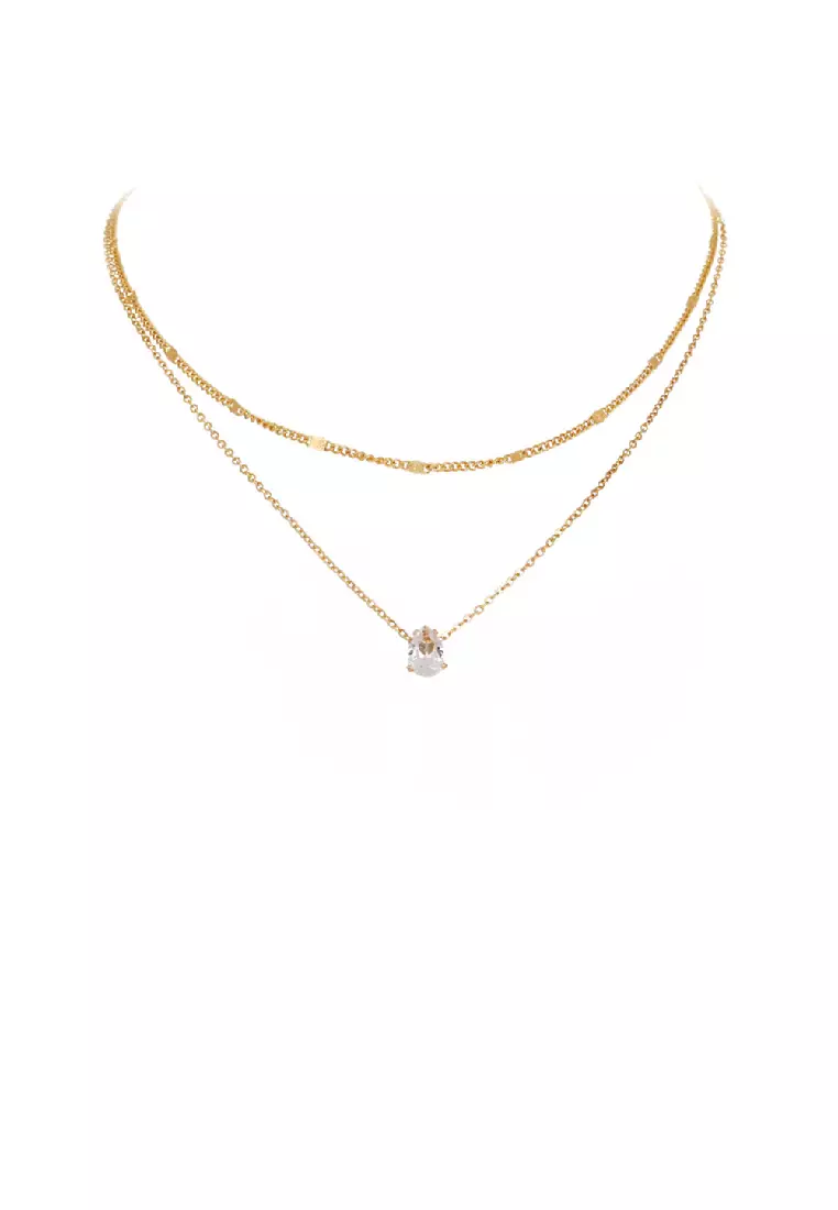 Buy Glamorousky Simple Fashion Plated Gold Geometric Water Drop