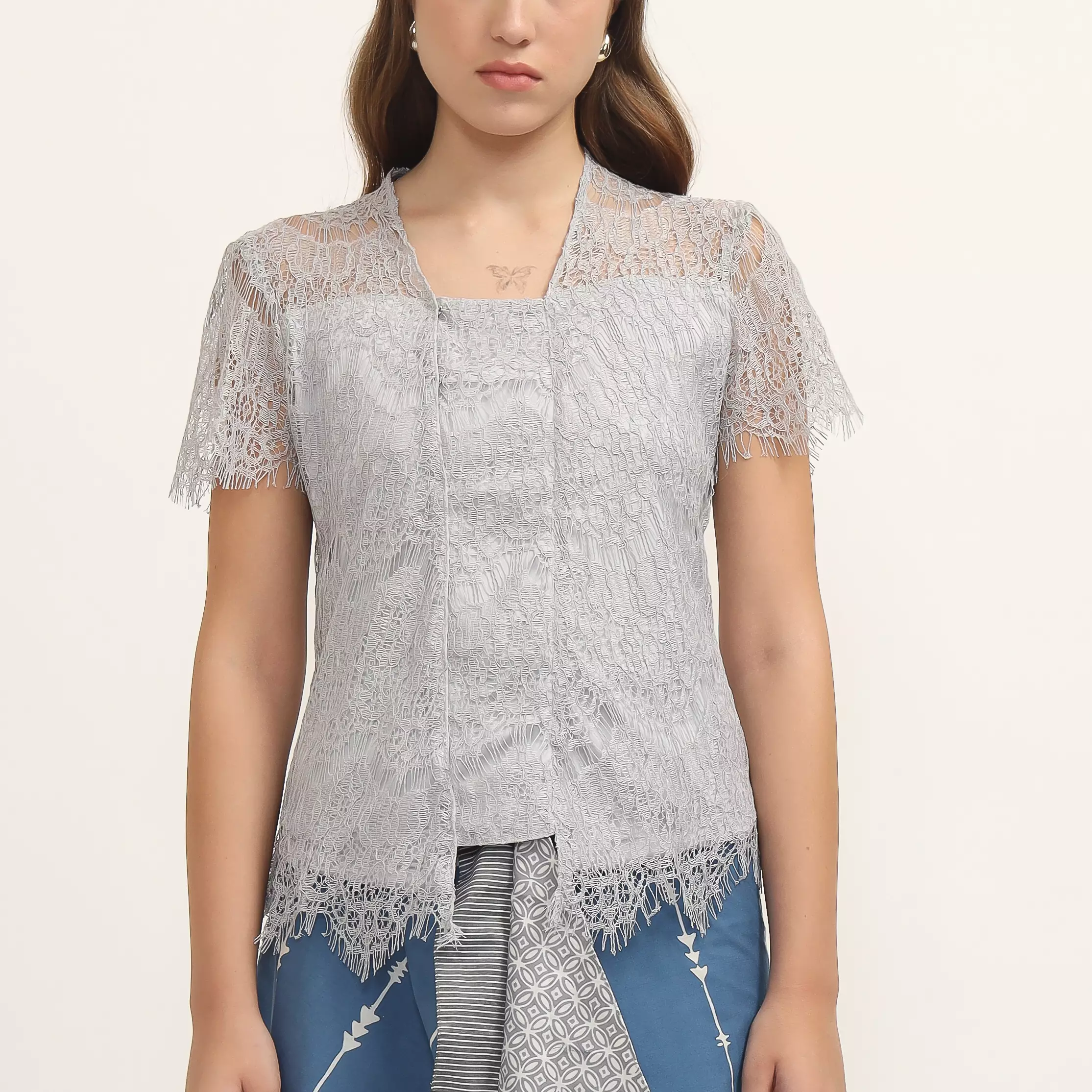 Kebaya Wanita - Bhatara Batik Kebaya Lace - Baju Batik Modern Lengan Pendek