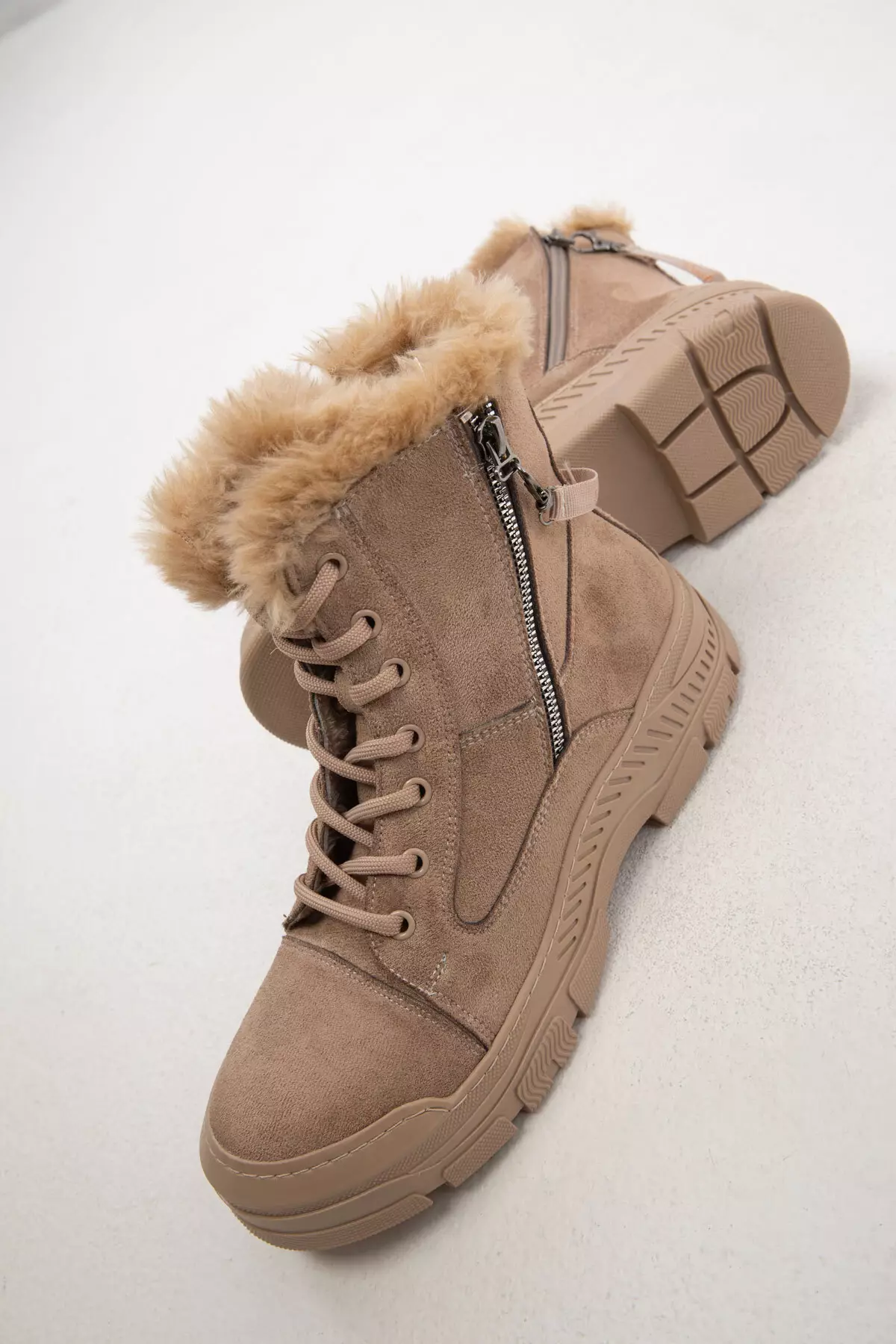 Mink Suede Women's Boots - 20007 Model Bootie