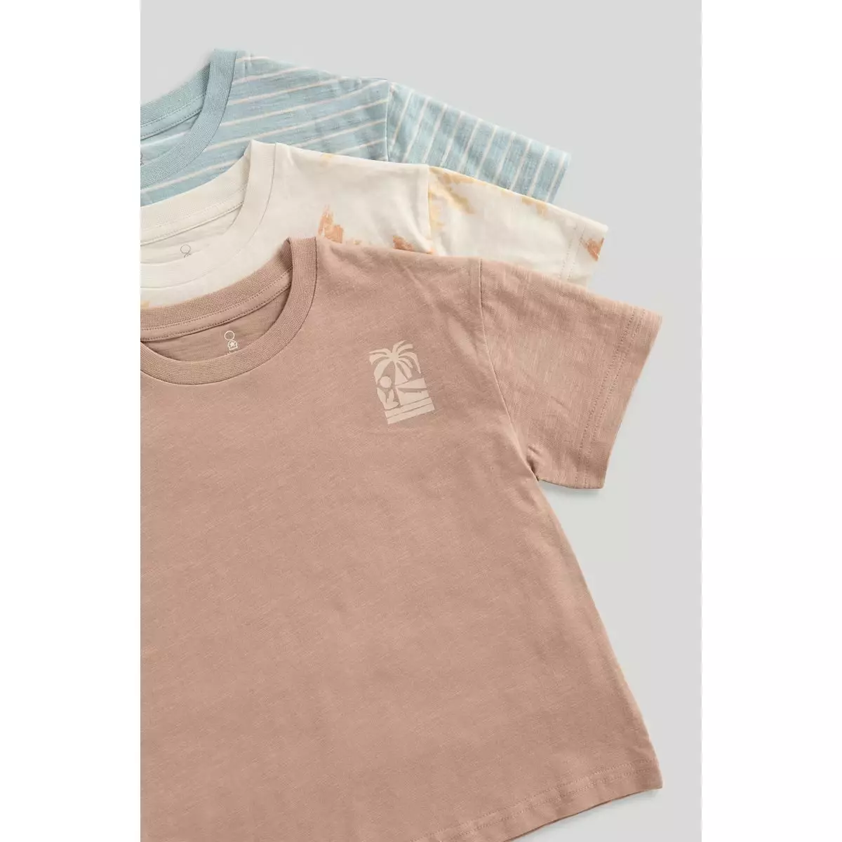 Mothercare 3 Pack Palm T-Shirts - Kaos Anak Laki-laki (Krem)