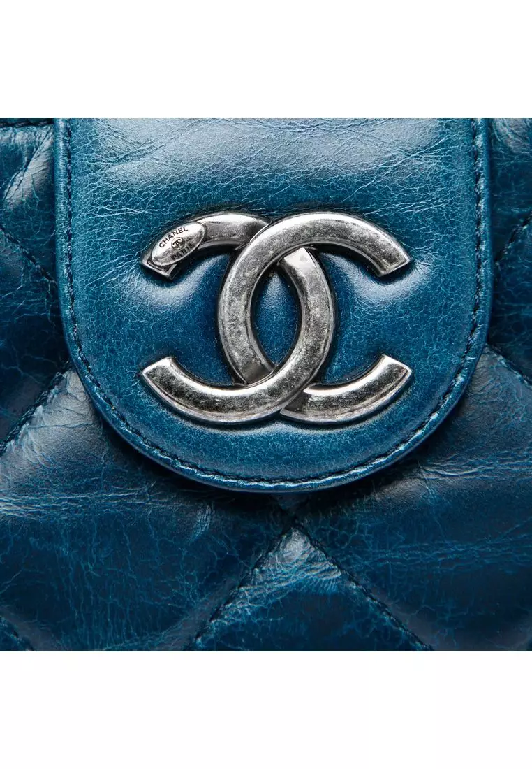 Pre-Loved Chanel Quilted Glazed Calfskin Coco Pleats Chain Clutch