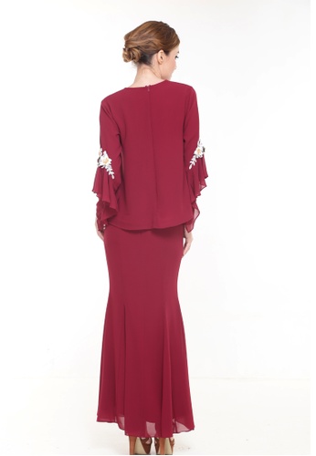 Buy Loreal Kurung Modern in Maroon from Rina Nichie Couture in Red only 389