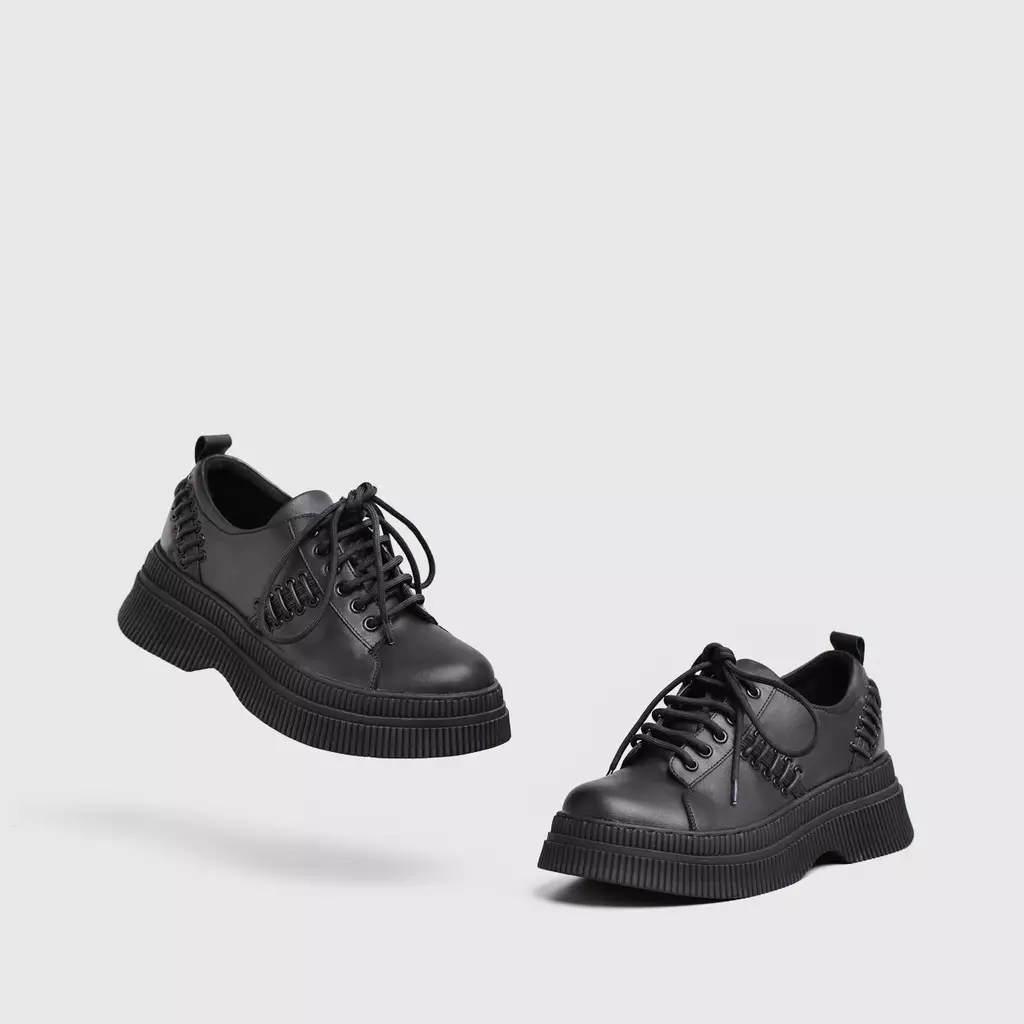 Natiana Oxford Genuine Leather Black
