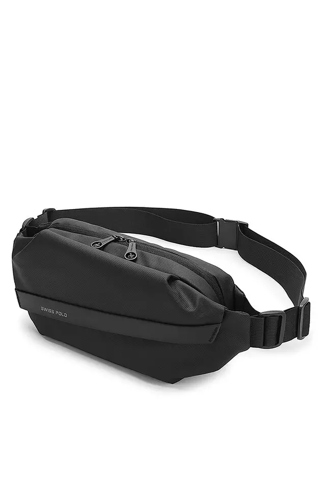 Casual Waist Bag / Sling Bag / Chest Bag (Tas Pinggang / Tas Dada Pria) - Hitam