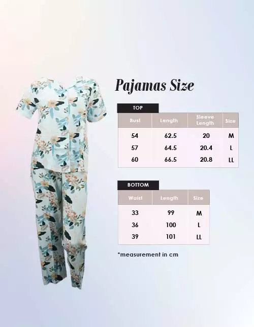 Luludi Piyama LNP 5080 - Cream Motif Bunga