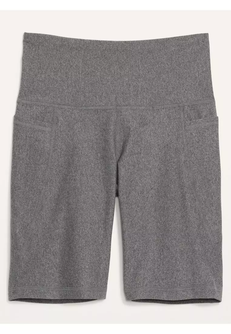 High-Waisted Powersoft Side-Pocket Biker Shorts