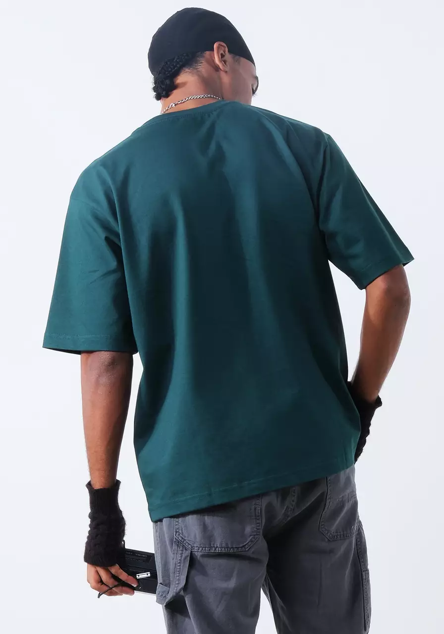 Kaos Pria Boxy Tusha Evergreen