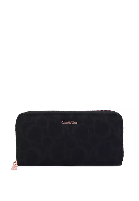 Black Carlo GEO Nylon Zip Around Wallet