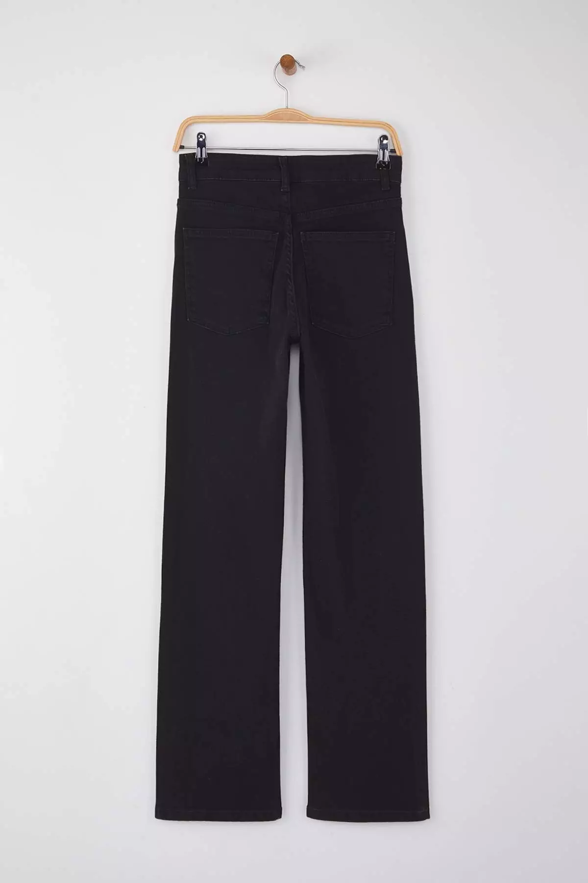 Black Regular Waist Wide Leg Comfort Wide Leg Jeans