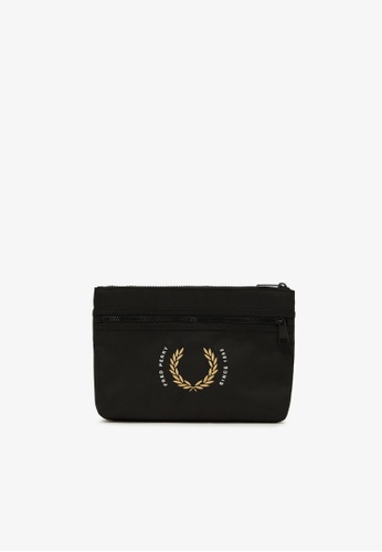 Fred Perry black Fred Perry L4231 Laurel Wreath Sacoche Bag (Black) DFB1BAC93871D7GS_1