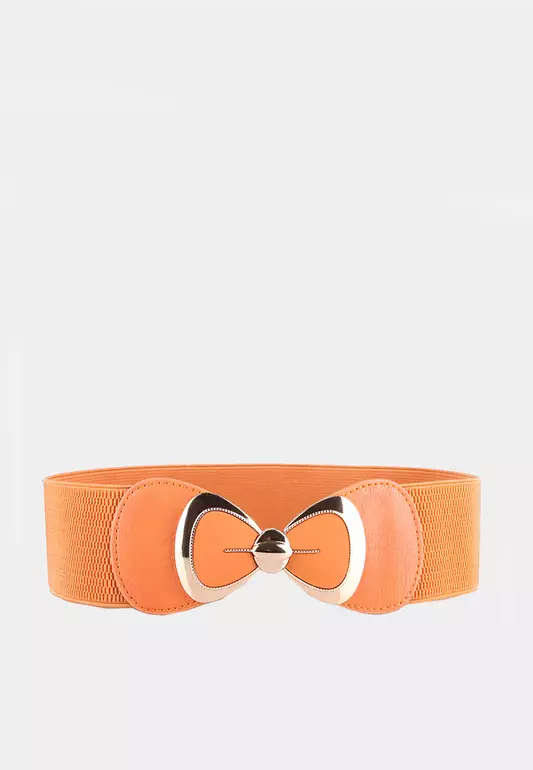 Elastic bow wide belt