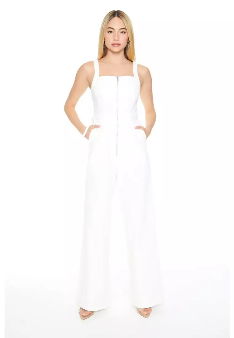 Forever 21 white jumpsuit discount