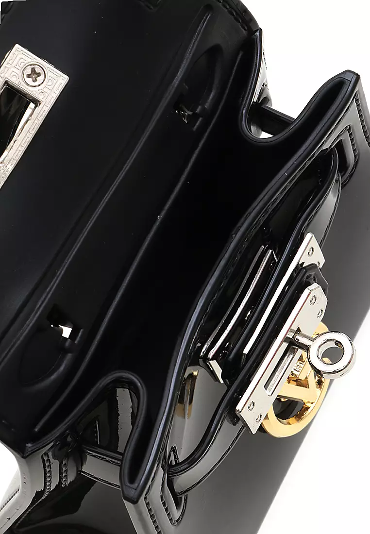 Tas Mini Tali Rantai Slingbags Jelly Design Elegant Wanita - Hitam