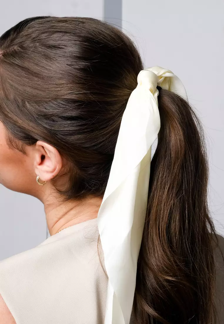 Buy Mikana Hiromi Scrunchies White Hair Ribbon Hair Tie Ponytail Scrunchie  Hair Accessories 2024 Online
