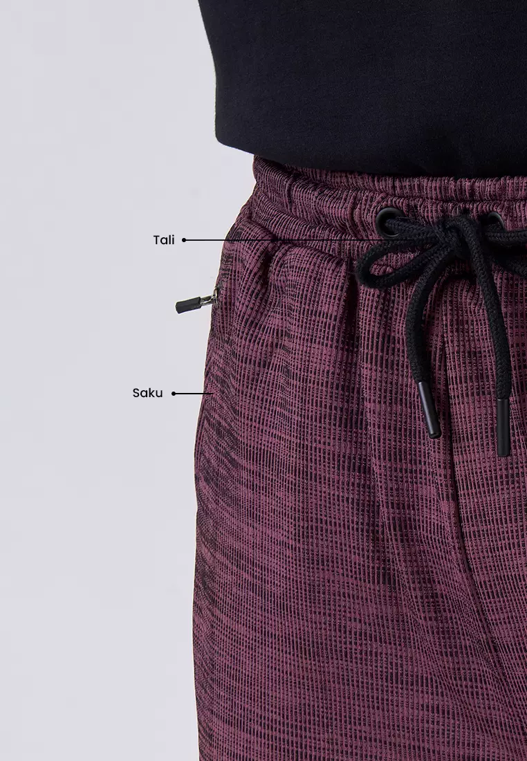 MANZONE - Celana Panjang Active Pria Salvadore - Burgundy Warna Burgundy