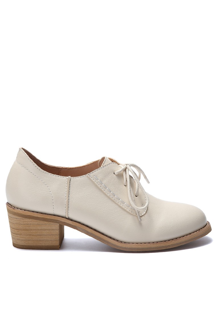 Synthetic Leather Lace Up Mid Heel Shoes TE-A160-2