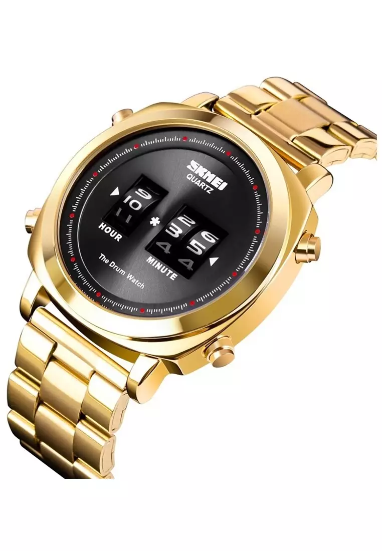 Jam Tangan Casual Analog Pria Strap Tali Material Stainless Steel WQ47 ORIGINAL