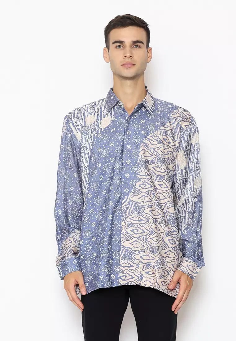 Rinjanie Batik - Kemeja Pria Cap 1 - Batik Pastel Viscose Premium