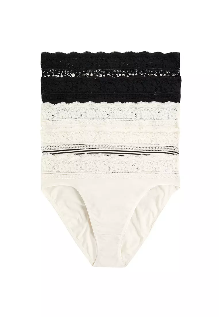 MARKS & SPENCER M&S 5pk Cotton Rich Printed High Leg Knickers 2024, Buy  MARKS & SPENCER Online