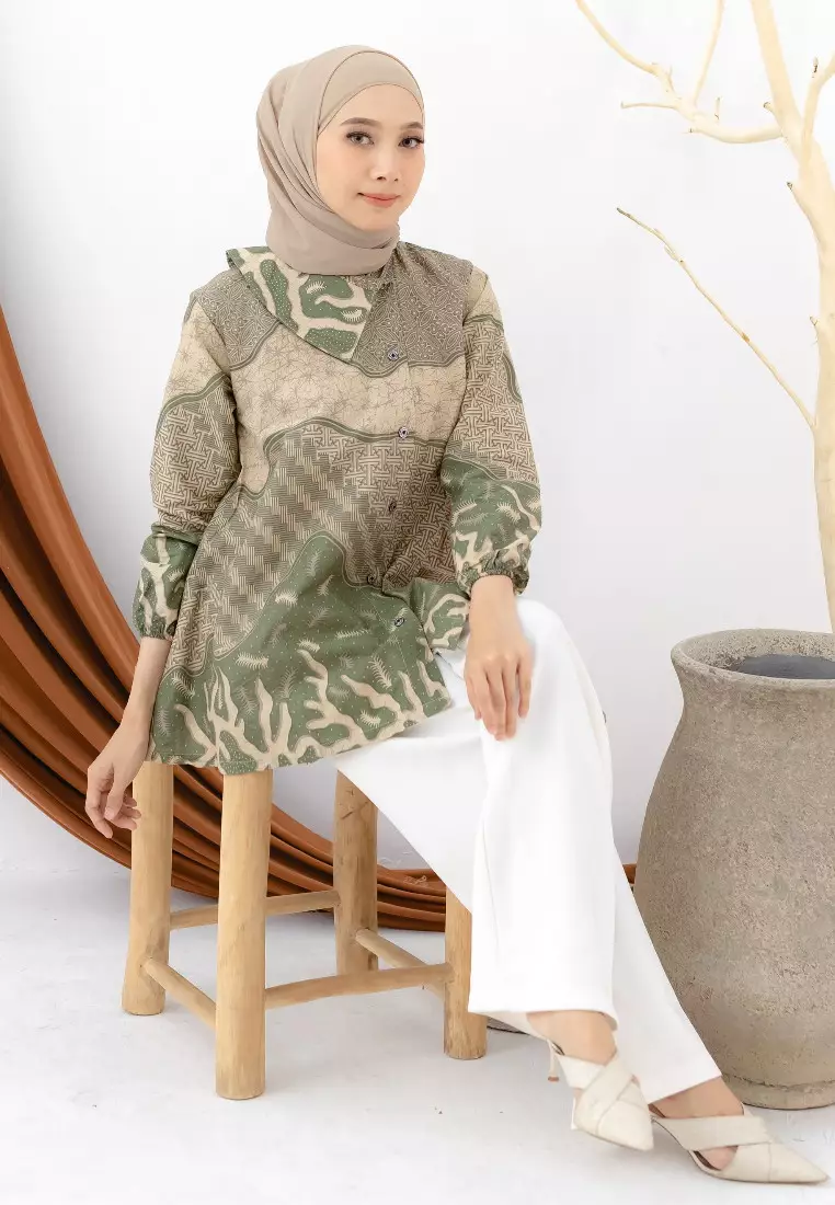 Evans Blouse Batik Premium Wanita Casual Modern