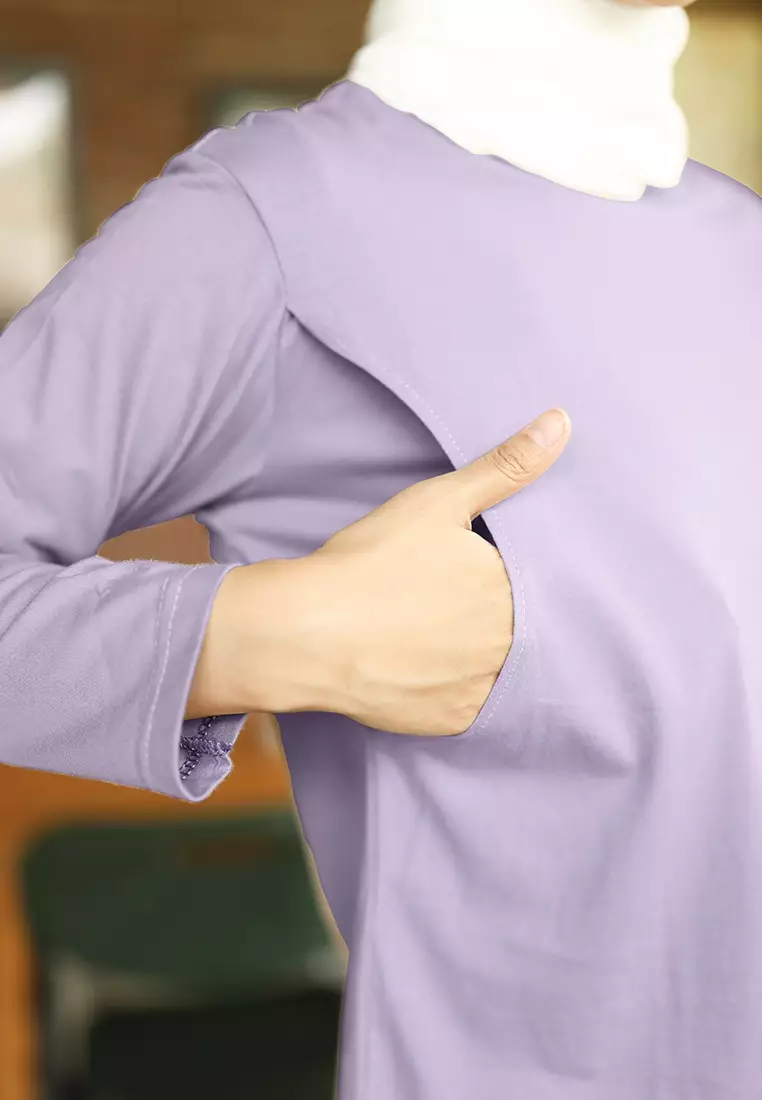 Momira Nursing Long Sleeve T-Shirt | Atasan Basic Lengan Panjang | Kaos Ibu Menyusui - M