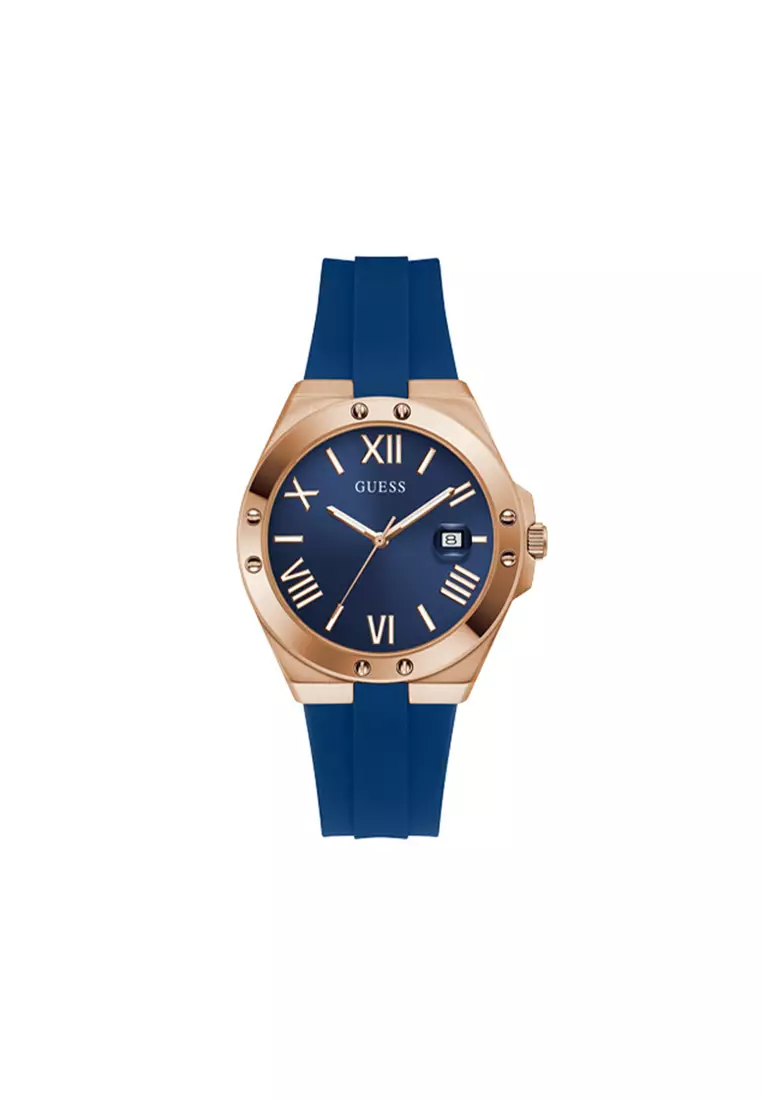 Guess blue hotsell and gold watch