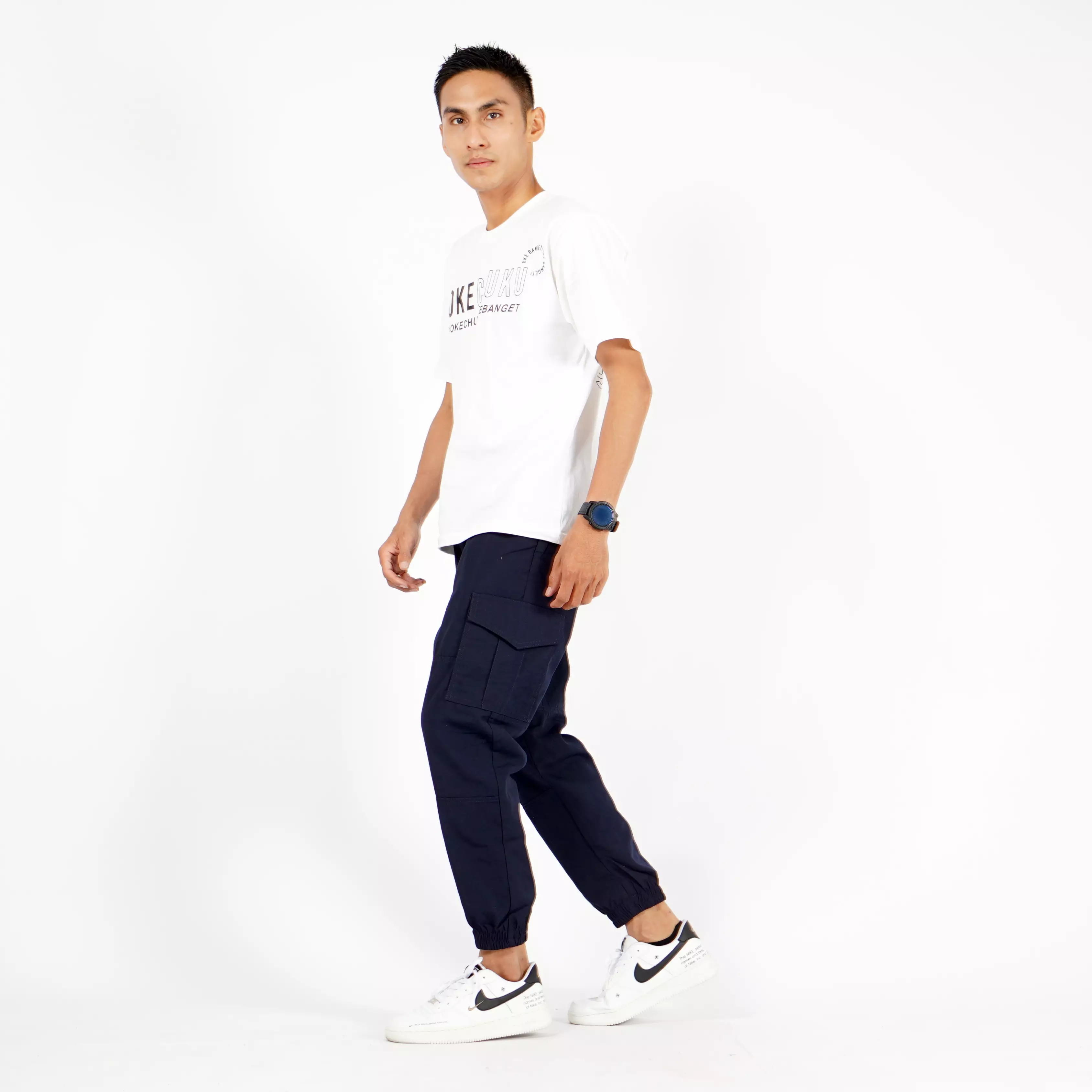 DAVE Celana Cargo Jogger Pants Pria Celana Cargo Pria - NAVY