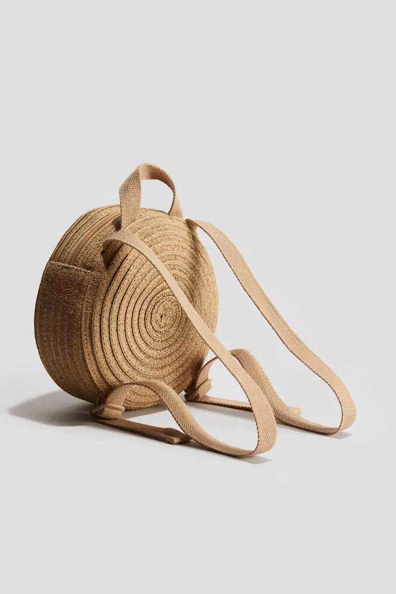 Buy H&M Round straw backpack 2025 Online ZALORA