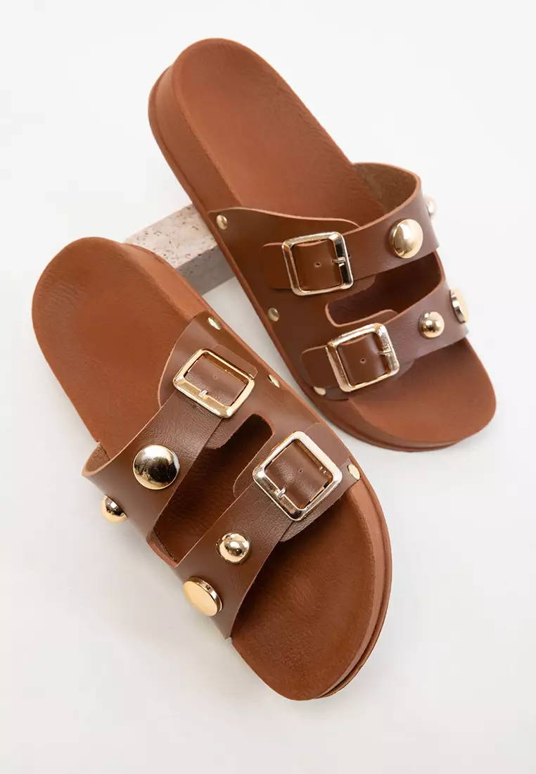20490 Women's Tan Slippers