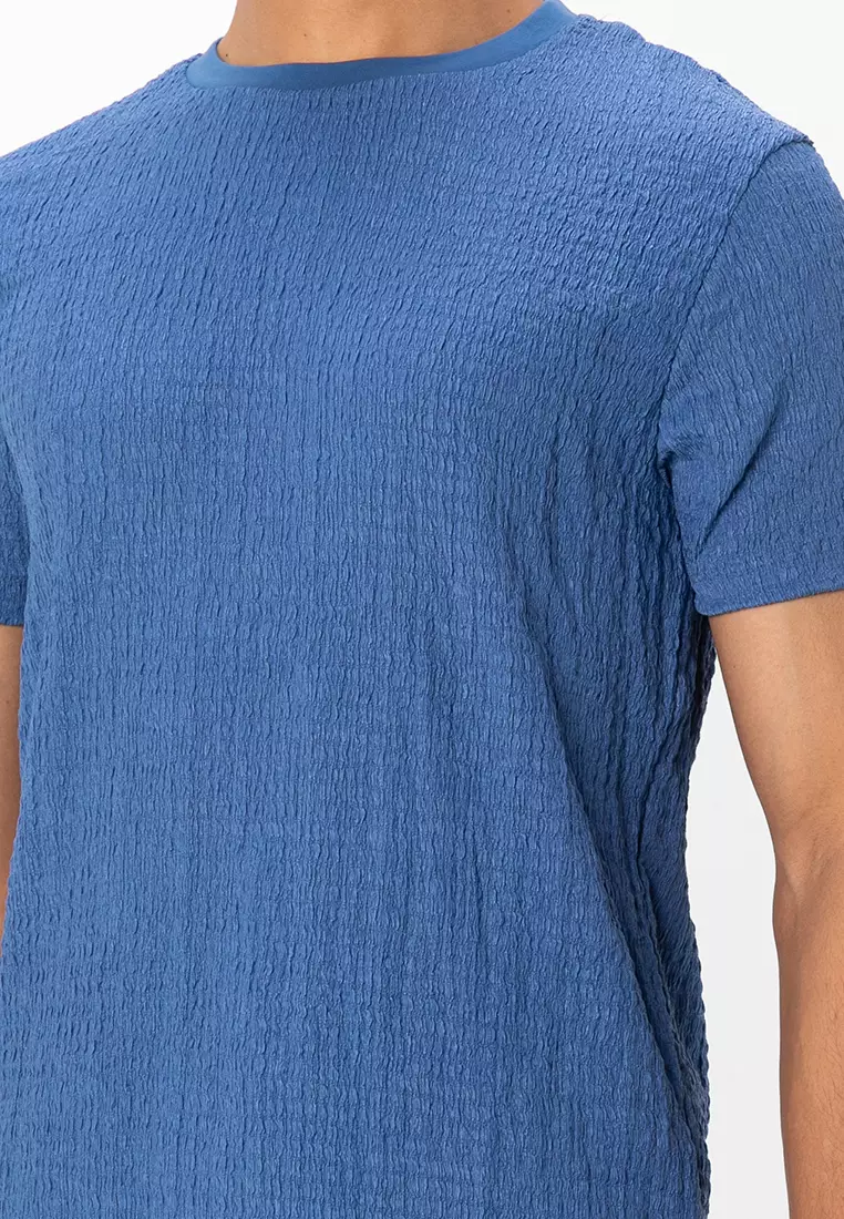 Skinny T-Shirt In Crinkle Texture